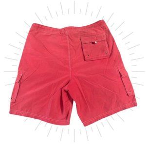 Men's Daniel Cremieux Red Swim Trunks Elastic Drawstring Waist Pockets Size LG